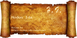 Hodos Ida névjegykártya